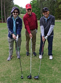 Men enjoying time on golf course